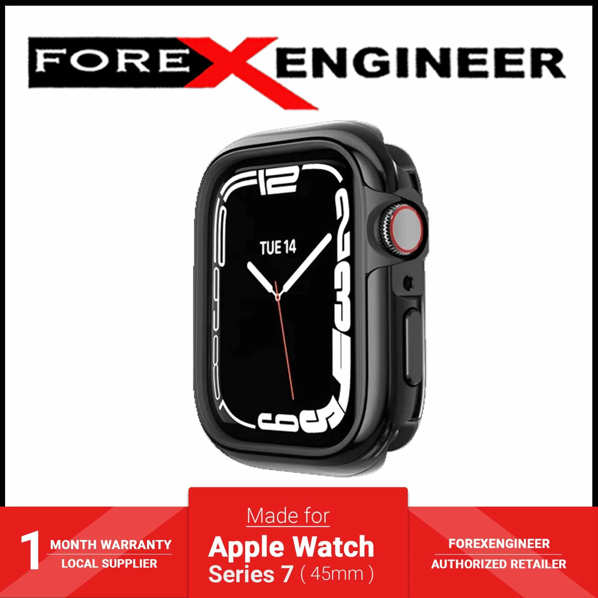 SwitchEasy Odyssey Glossy Edition Case for Apple Watch Series 7 (45mm) - Flash Black (Barcode: 4895241104824 )