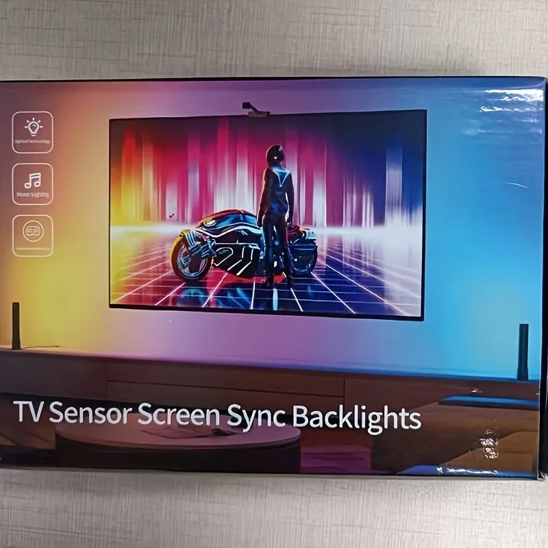 Synchronize LED Lights With TV Images For An Immersive Experience, Control RGB Smart LED Strips With An AR Sensor Camera And Music Synchronization Suitable For TVs Ranging From 35 To 165.1 Cm