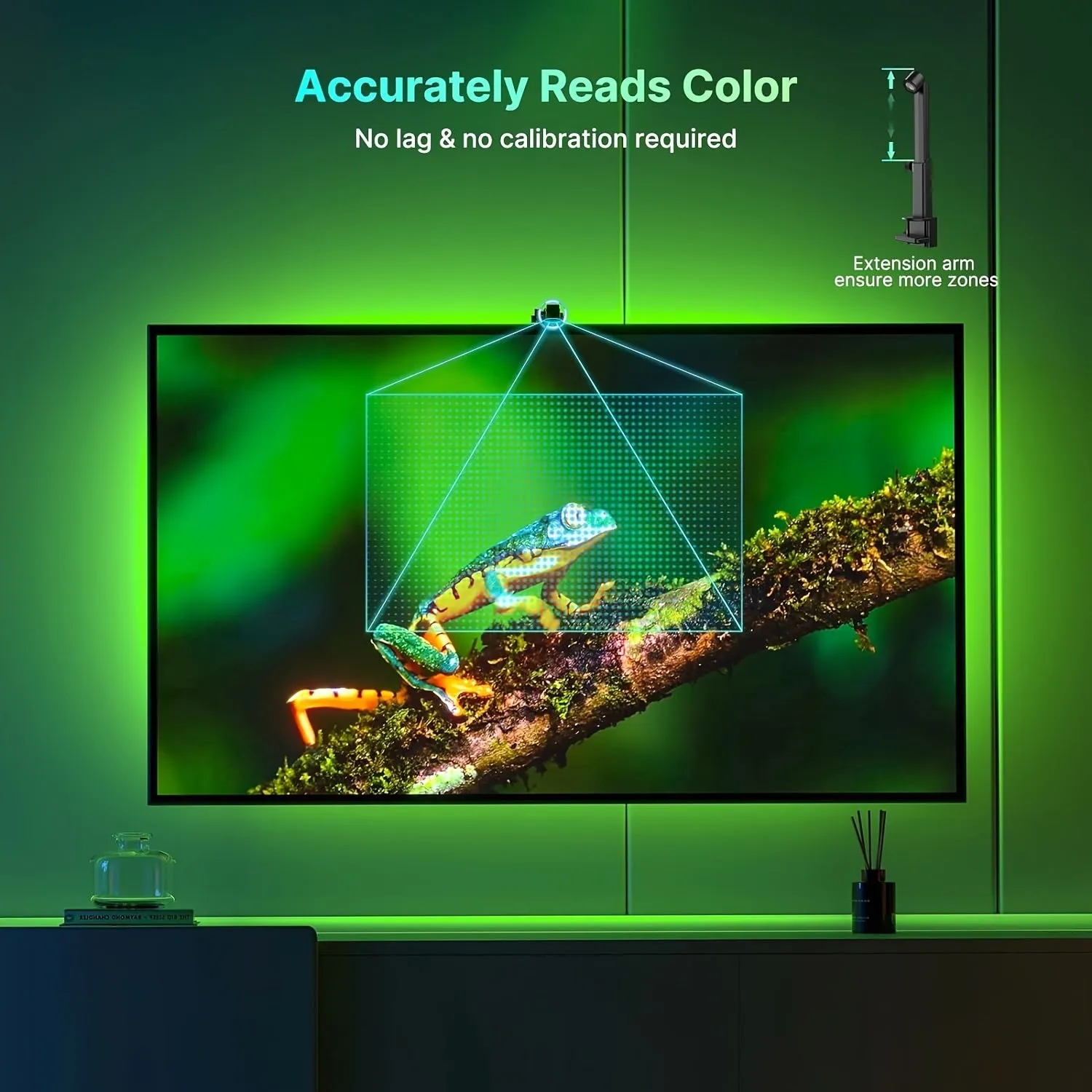 Synchronize LED Lights With TV Images For An Immersive Experience, Control RGB Smart LED Strips With An AR Sensor Camera And Music Synchronization Suitable For TVs Ranging From 35 To 165.1 Cm