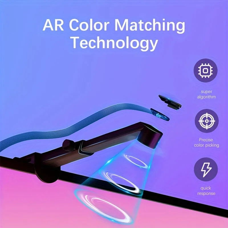 Synchronize LED Lights With TV Images For An Immersive Experience, Control RGB Smart LED Strips With An AR Sensor Camera And Music Synchronization Suitable For TVs Ranging From 35 To 165.1 Cm