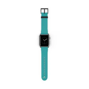 Teal Blue Solid Watch Band, 38mm/42mm Watch Band Strap For Apple Watches- Made in USA