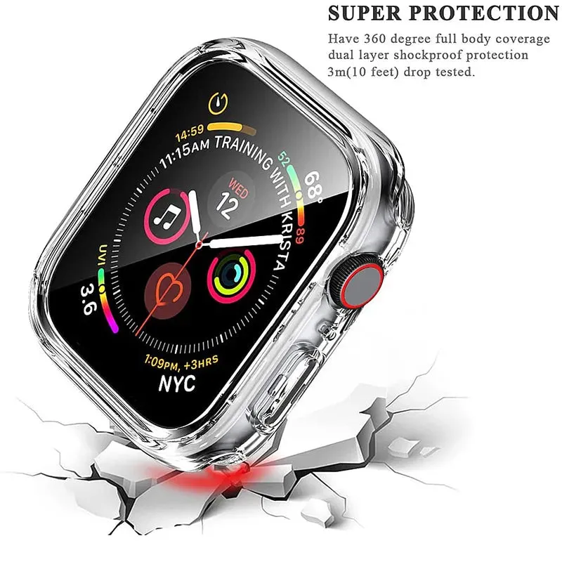 Tempered Glass cover For Apple Watch Accessories 45mm 41mm 44mm 40mm 42mm Screen Protector Apple watch Case serie 9 4 5 6 SE 7 8