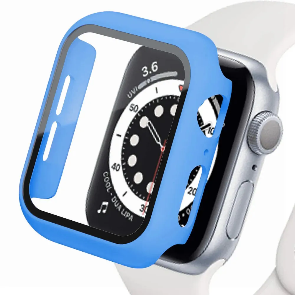 Tempered Glass cover For Apple Watch Accessories 45mm 41mm 44mm 40mm 42mm Screen Protector Apple watch Case serie 9 4 5 6 SE 7 8