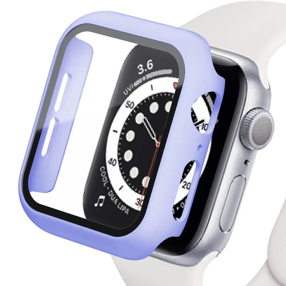 Tempered Glass cover For Apple Watch Accessories 45mm 41mm 44mm 40mm 42mm Screen Protector Apple watch Case serie 9 4 5 6 SE 7 8