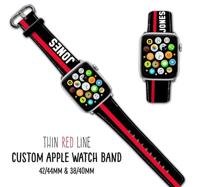 Thin Red/Blue/Yellow/White/Green Line Apple Watch Band