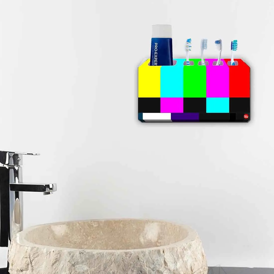 Toothbrush Holder Wall Mounted -NTSC TV Test Card