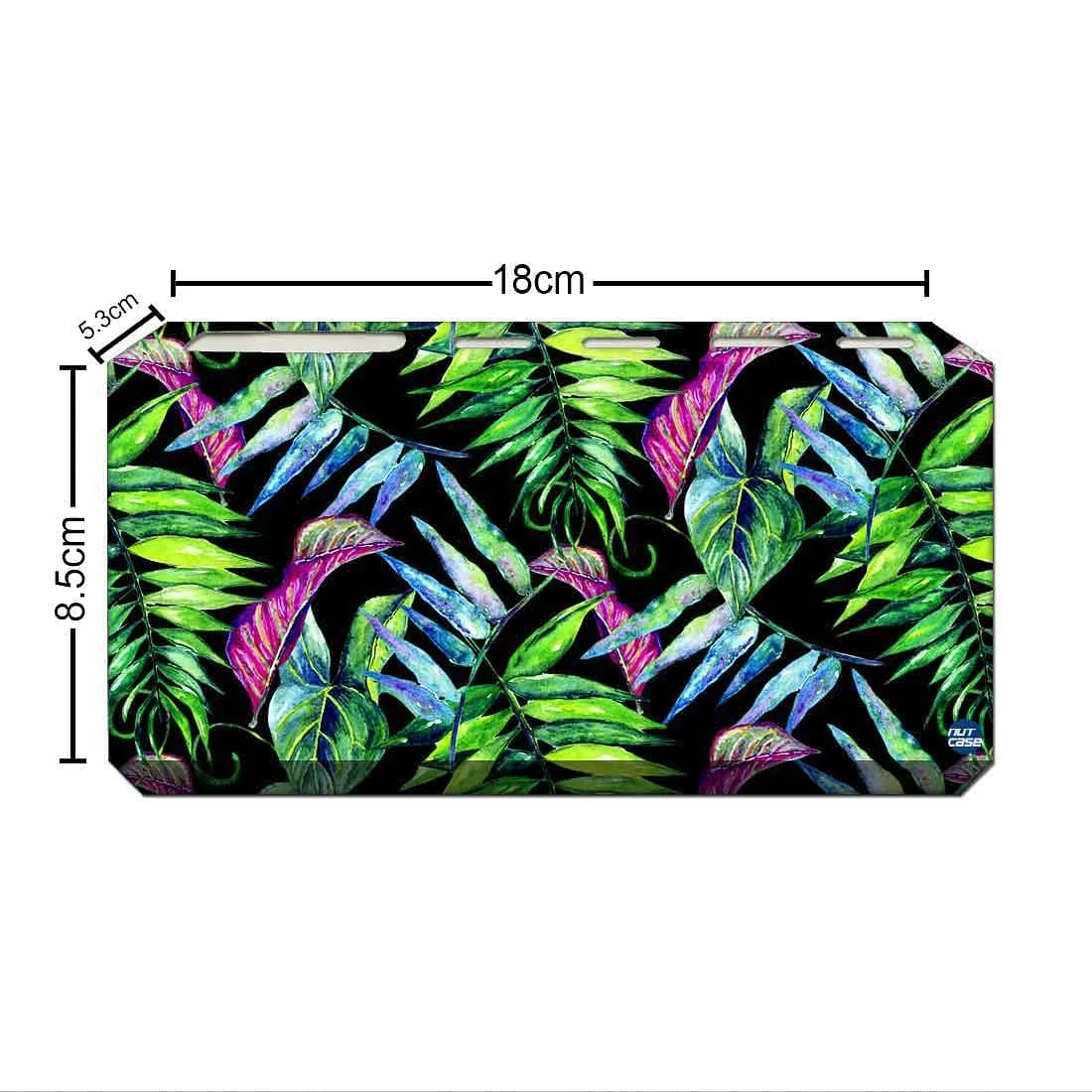 Toothbrush Holder Wall Mounted -Purple and Green Tropical Leaf