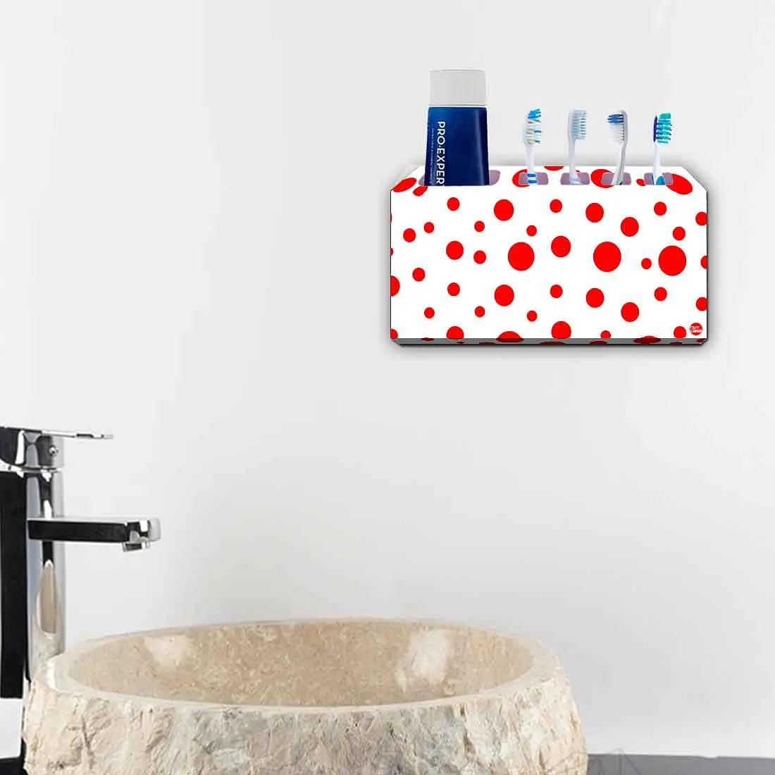 Toothbrush Holder Wall Mounted -Red Dots