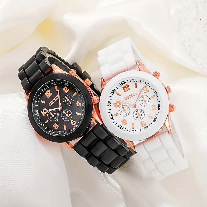 Valentines Couples Watch Set Casual Round Analog Quartz Watches