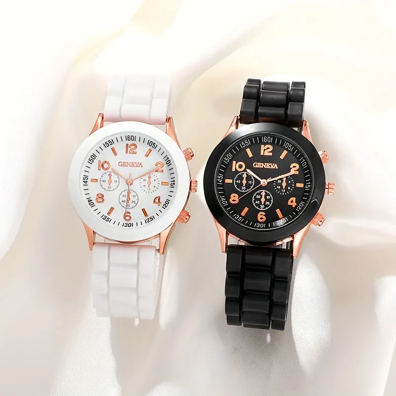 Valentines Couples Watch Set Casual Round Analog Quartz Watches