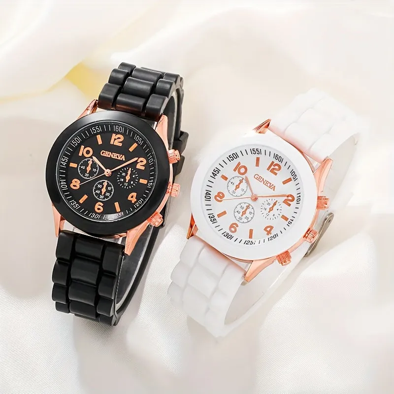 Valentines Couples Watch Set Casual Round Analog Quartz Watches