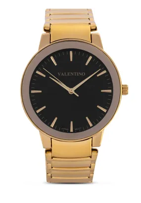 Valentino 20122355-BLACK DIAL Stainless Steel Strap Analog Watch for Men