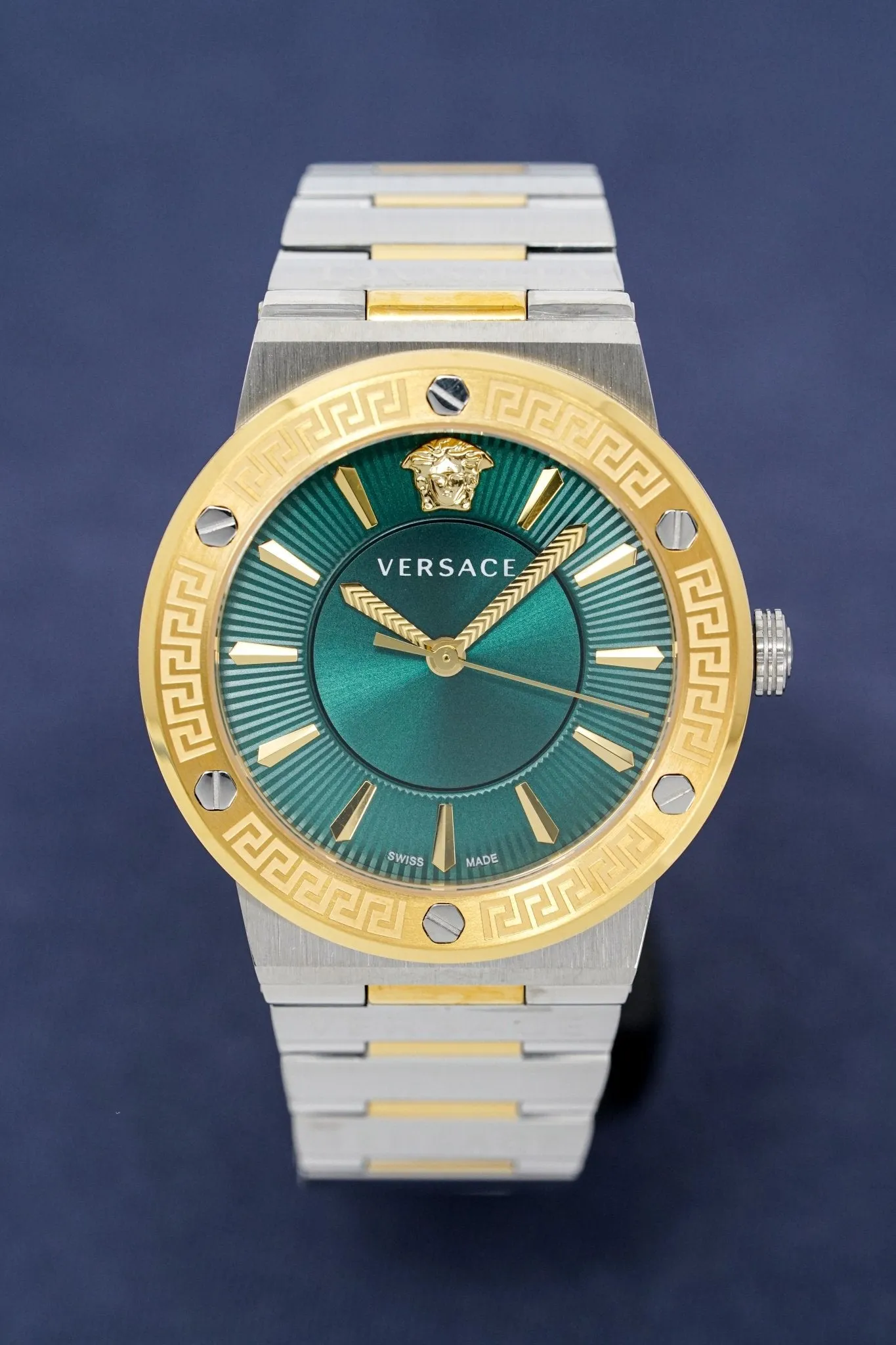 Versace Ladies Watch Greca Logo Two-Tone Green VEVH00720