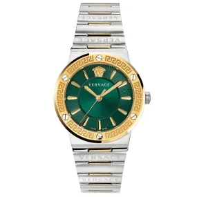 Versace Ladies Watch Greca Logo Two-Tone Green VEVH00720