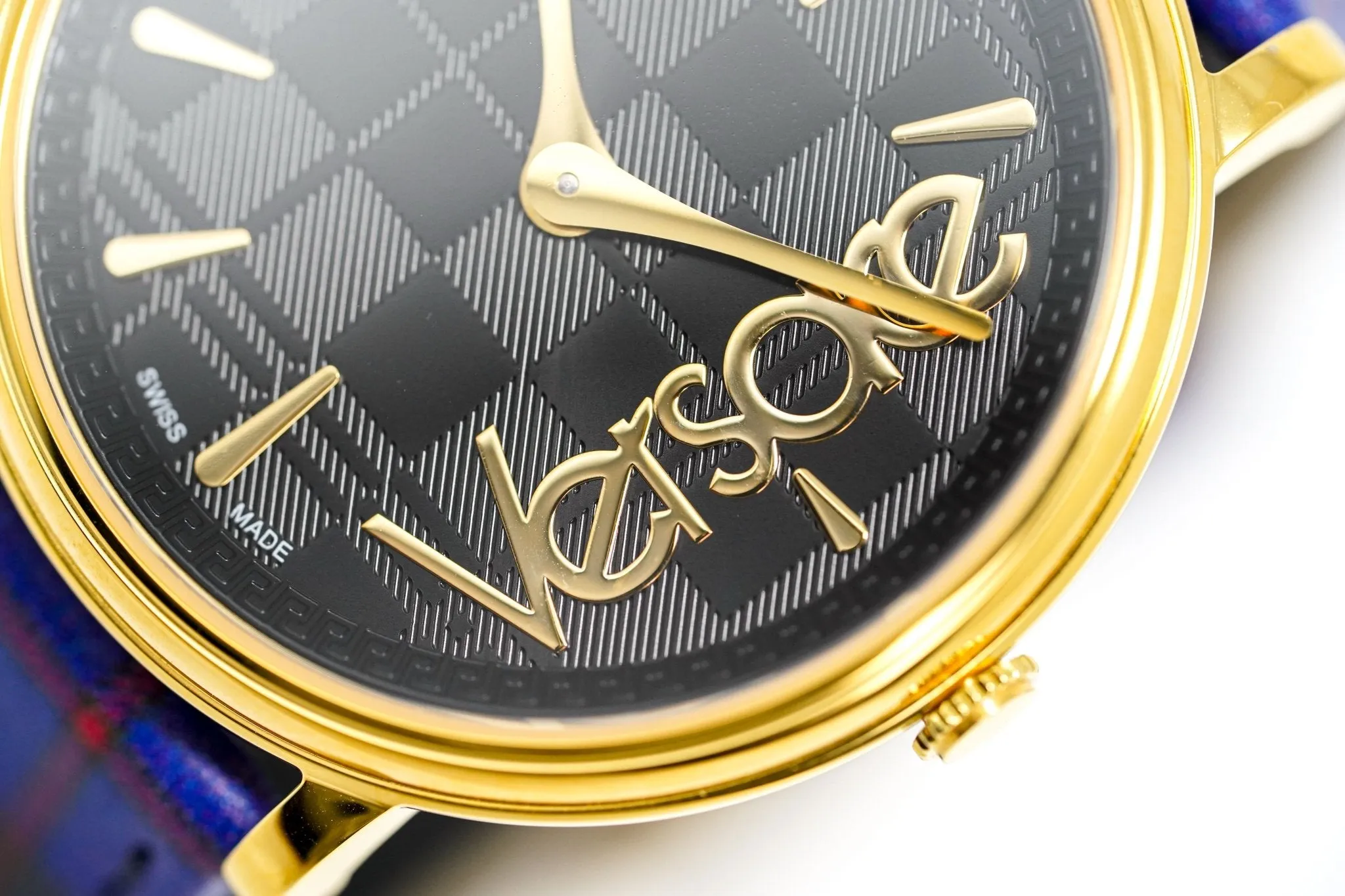 Versace Ladies Watch V-Circle The Clans Edition Blue Gold VE8100218