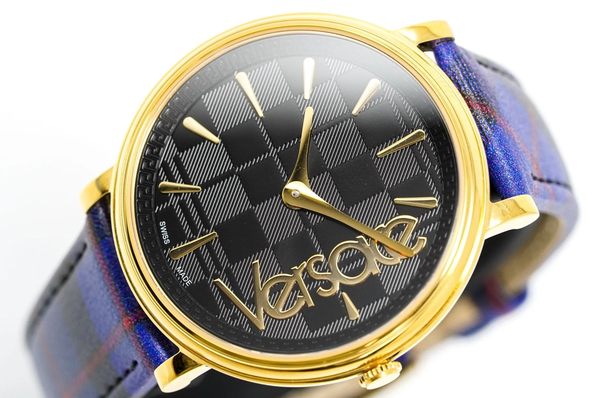 Versace Ladies Watch V-Circle The Clans Edition Blue Gold VE8100218