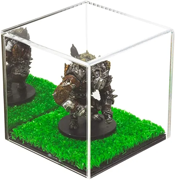 Versatile Acrylic Display Cases with Turf Base - All In One Product