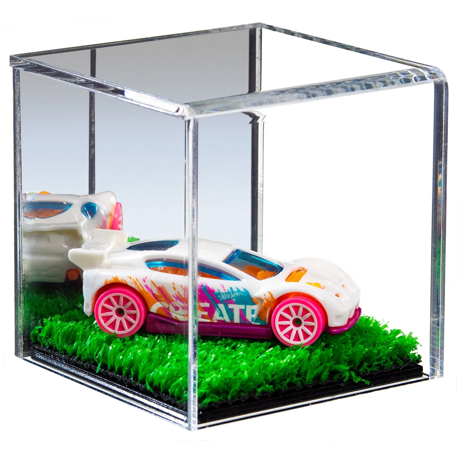 Versatile Acrylic Display Cases with Turf Base - All In One Product