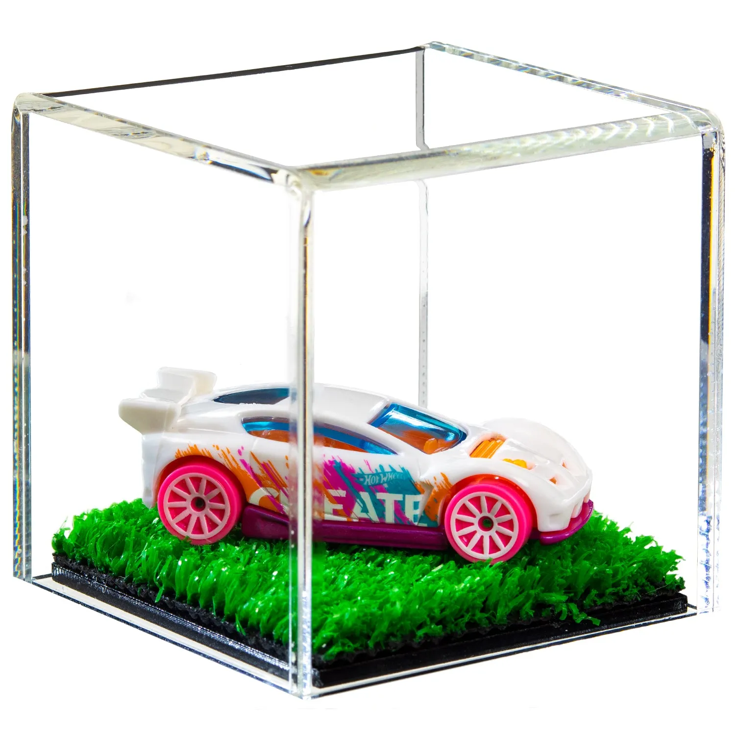 Versatile Acrylic Display Cases with Turf Base - All In One Product