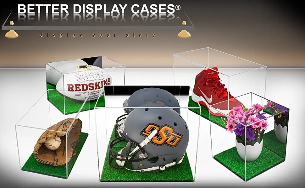 Versatile Acrylic Display Cases with Turf Base - All In One Product