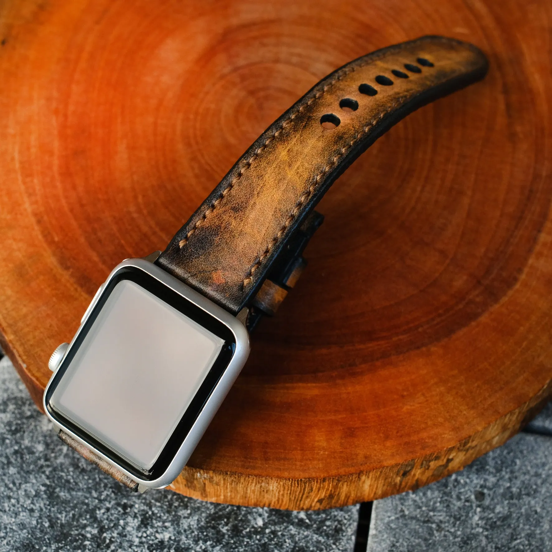 Vintage Leather Strap For Apple Watch All Series