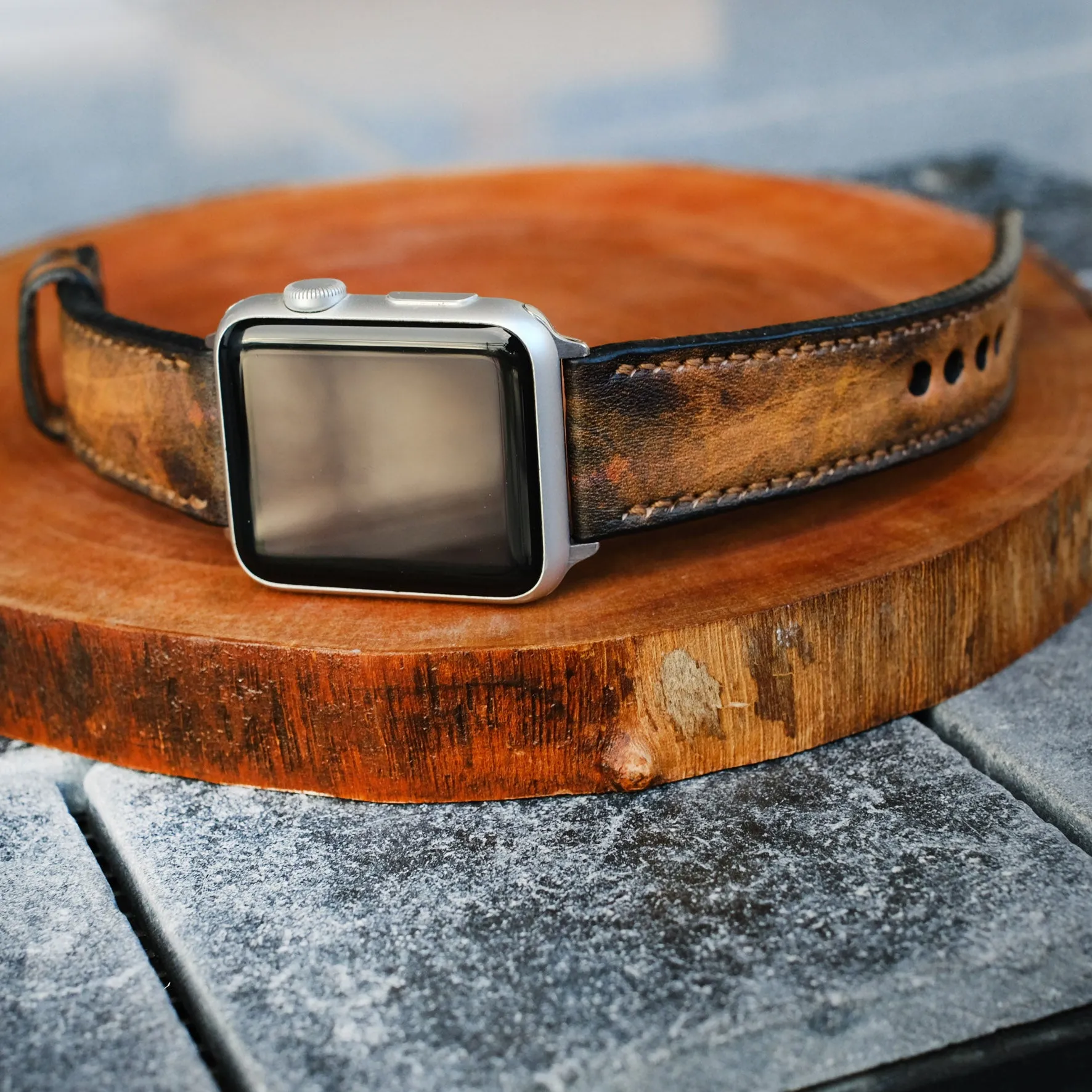 Vintage Leather Strap For Apple Watch All Series