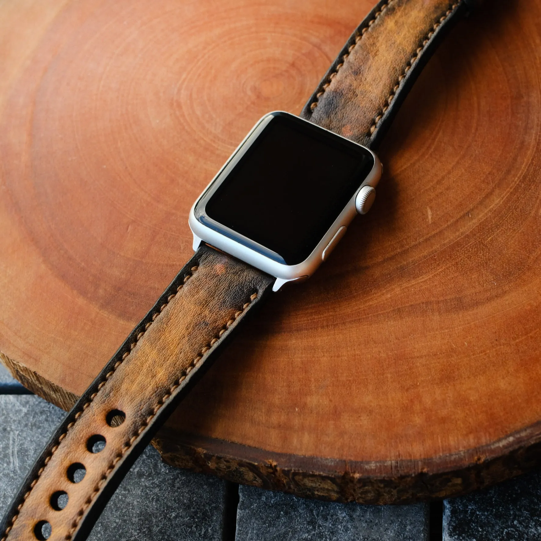 Vintage Leather Strap For Apple Watch All Series