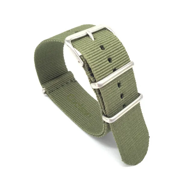 Wholesale Stripe Cambo Solid Black Watch 18 20 22 24mm Multi Color Army Military nato fabric Nylon watchbands Strap Band Buckle