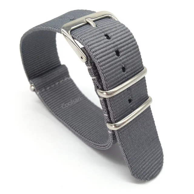 Wholesale Stripe Cambo Solid Black Watch 18 20 22 24mm Multi Color Army Military nato fabric Nylon watchbands Strap Band Buckle