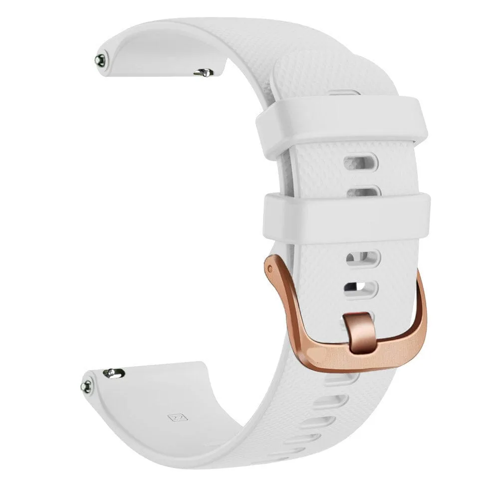 Xiaomi Band 8 Pro compatible Silicone Watch Straps with Rose Gold Buckles