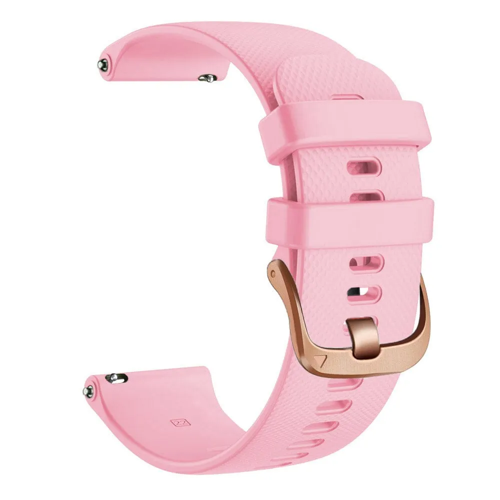 Xiaomi Band 8 Pro compatible Silicone Watch Straps with Rose Gold Buckles