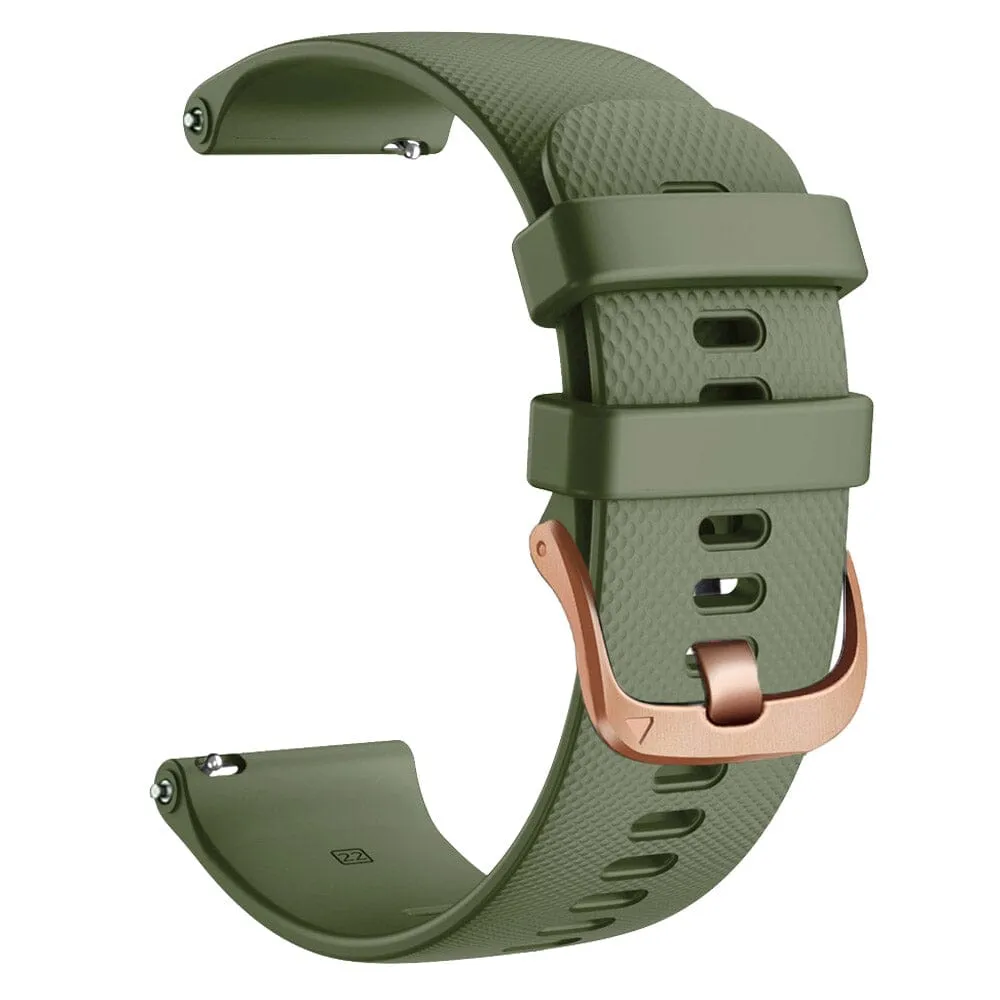 Xiaomi Band 8 Pro compatible Silicone Watch Straps with Rose Gold Buckles