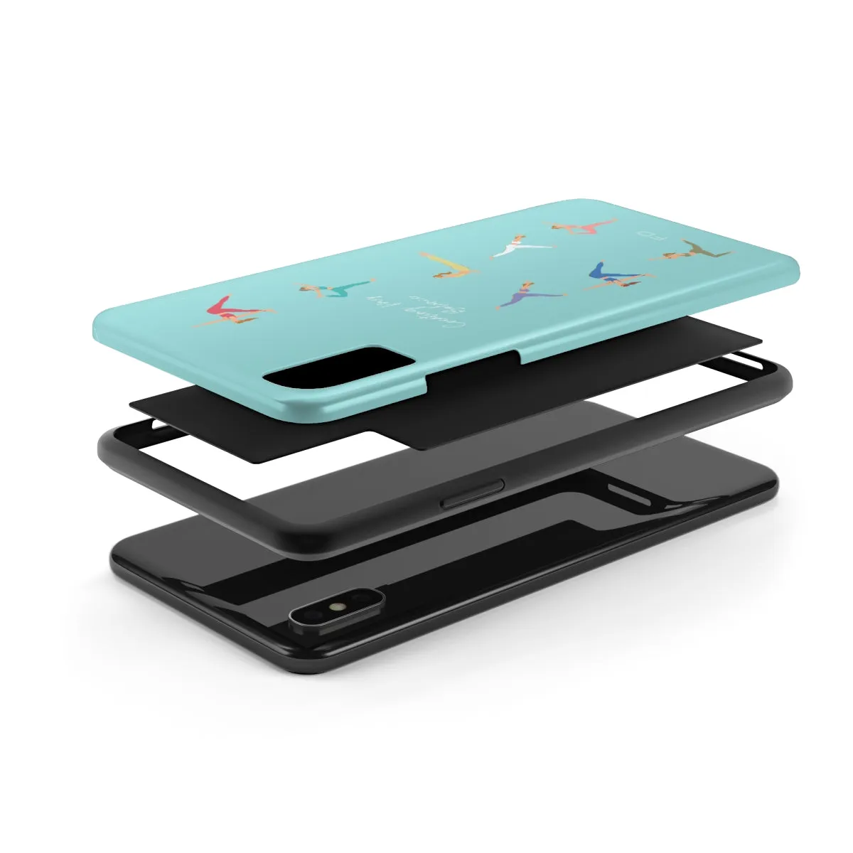 Yoga Poses Blue Tough Case for iPhone with Wireless Charging