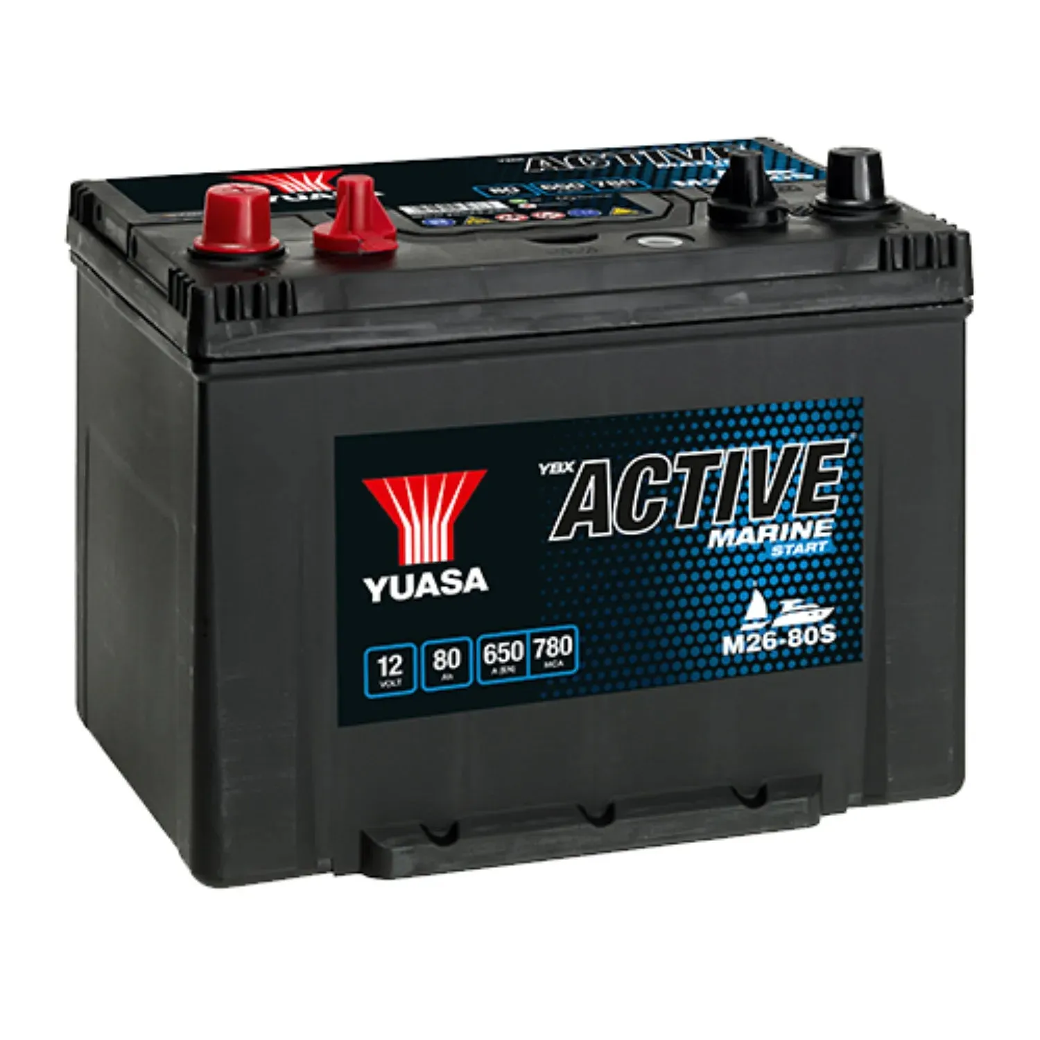 Yuasa YBX Active Marine Battery 12V 80Ah 600A M26-80