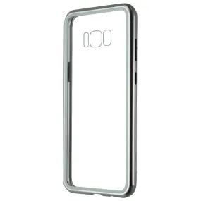 Zore Hybrid Glass Series Case for Samsung Galaxy S8 Plus - Clear/Silver